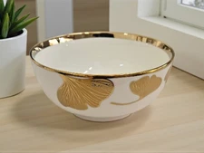 New MCM Gold Ginkgo Leaf Pattern Terra Premium Tableware Party Dinner Bowl