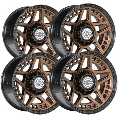 (Set of 4) Scorpion Rebel 17x9 6x135/6x5.5'' -12mm Bronze Wheels Rims 17'' Inch