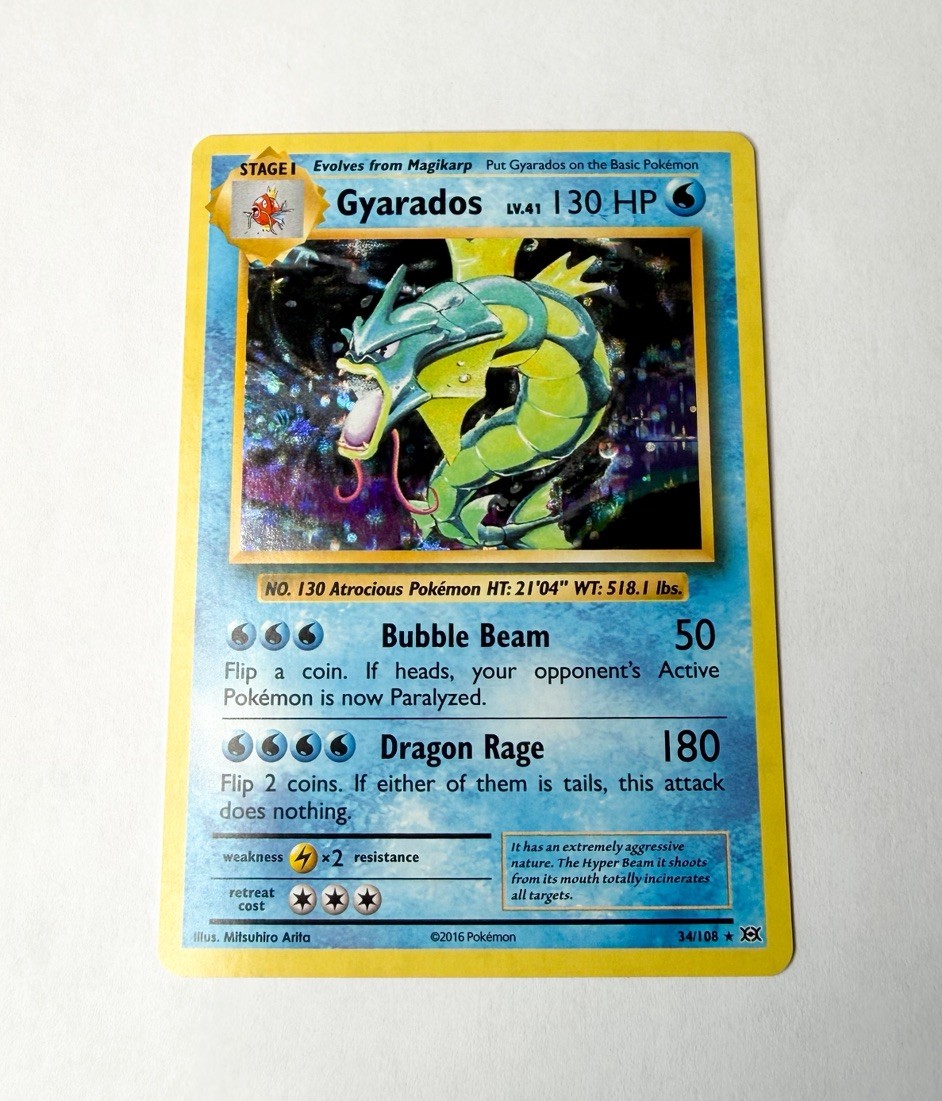 Gyarados HOLO RARE 34/108 Pokemon XY Evolutions Anniversary Holographic Foil 