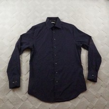 Suitsupply Traveller Dress Shirt Mens 14.5-37 Slim Fit Navy Blue Button Up L/S