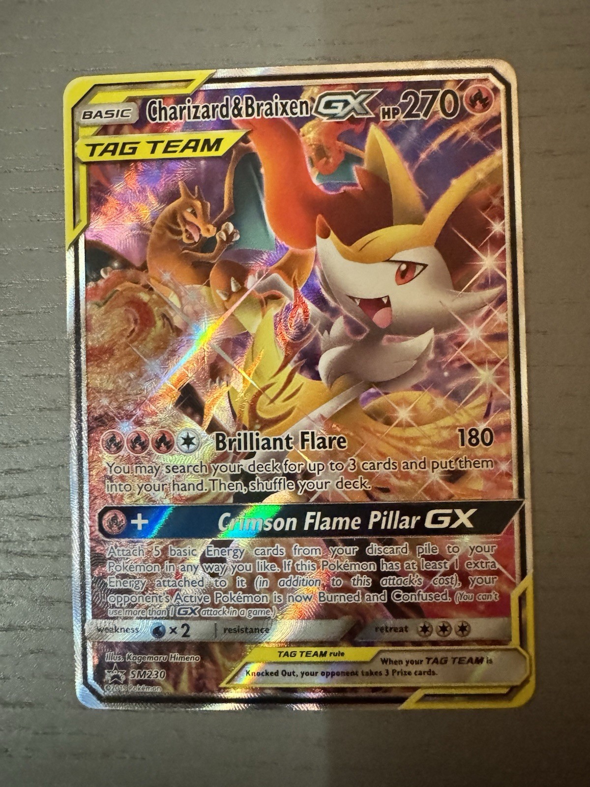 Charizard & Braixen-GX ⭐️ SM230 Holo Promo SM Black Star Promos 2017 Pokemon NM