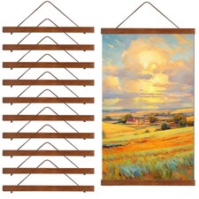 10 Pack Magnet Poster Hanger Frame 12x16 12x18 12x24 Light Pine Wood Magnetic...