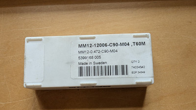 1 Stück Seco 12 mm 2 Flöten Fräskopf MM12-1206-C90-M04 T60M Hartmetall