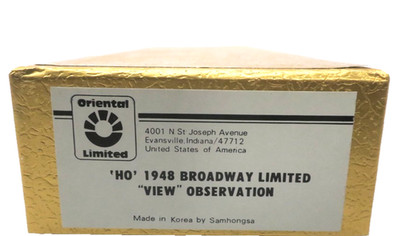 Oriental Limited Brass 1948 PRR Broadway Ltd. View Observation Passenger Car HO