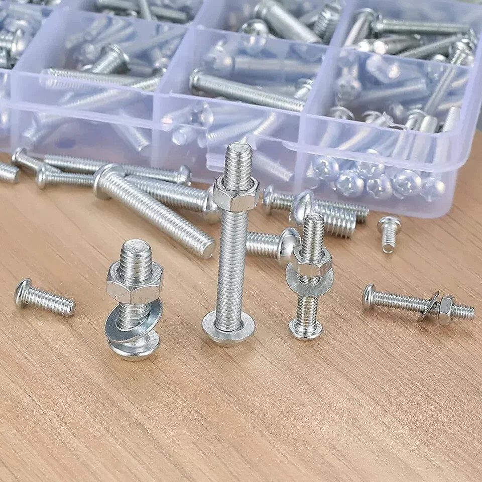 1080 Pcs Screws Bolts & Nuts Assortment Kit Metric Machine Pan Head Hex Phillips