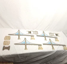 Golden Gate Bridge Vintage Aurora AFX Cardboard Paper HO Slot Car Accessory