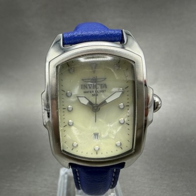 Invicta Lupah 29mm MOP Dial Silver Tone Date Rectangle 0010 New battery