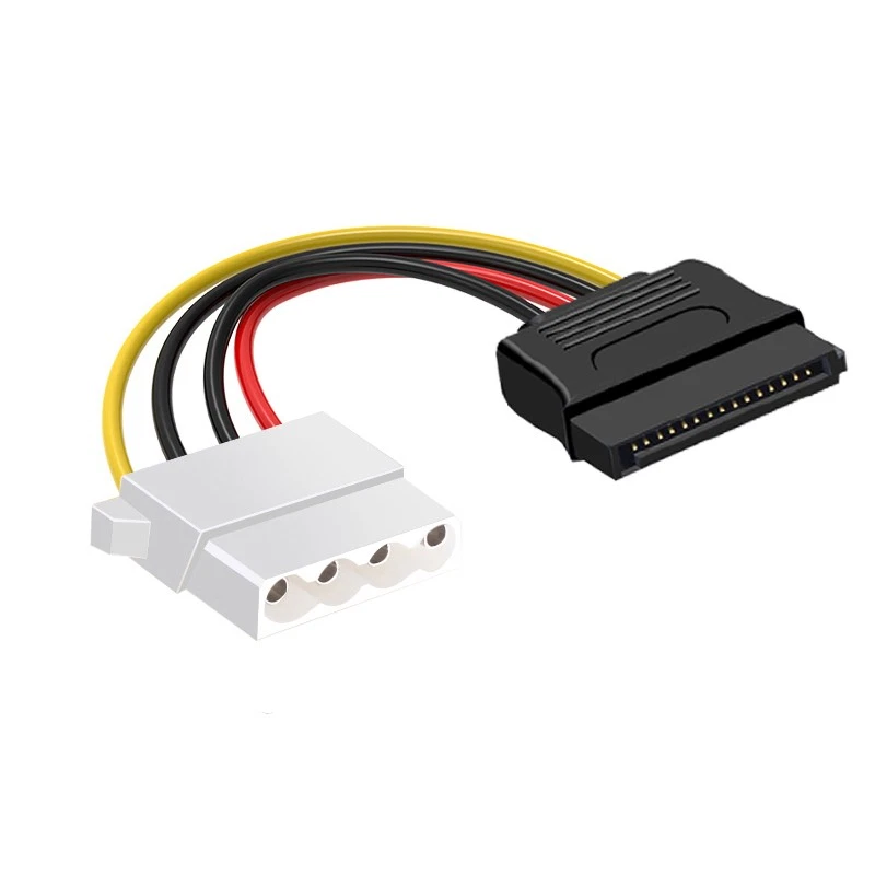 4 Pin Molex Female To SATA 15 Pin Male Power Adapter Cable Hard Disk Drive 20cm - Image 2 of 4