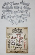 Tim Holtz Sizzix Holiday Words Script Thinlits Dies 660058 Christmas Sentiments