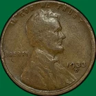 1933-D Lincoln Wheat Cent Fine F Coin #34965