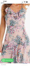Quiz Pale Pink Floral Dress races wedding BNWT Size 18 BNWT RRP £64.99