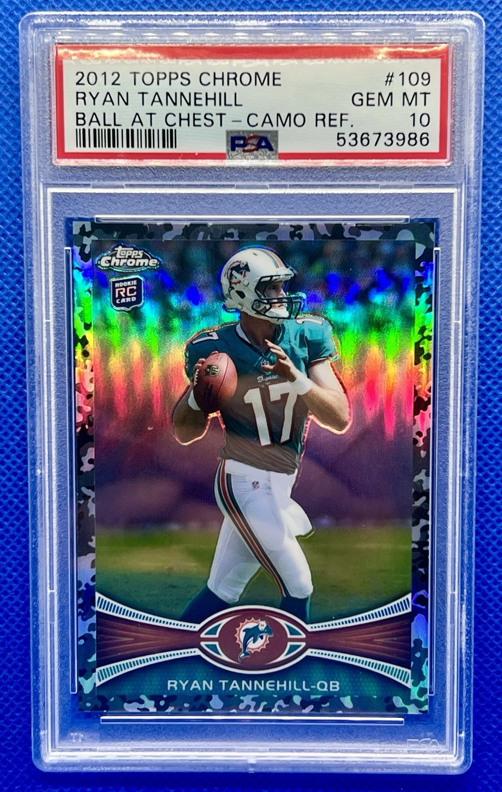 2012 Topps Chrome Ryan Tannehill RC Camo Refractor /499 PSA 10 #109