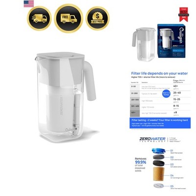 with ZeroWater Technology 7-Cup Water Filter Pitcher   Includes 5-Stage Advan...