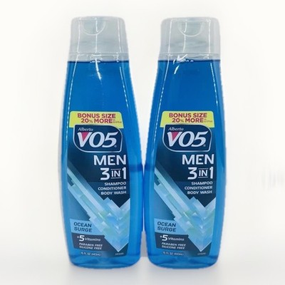 Alberto VO5 Men 3 In 1 Shampoo Conditioner & Body Wash Ocean Surge 15Oz Lot Of 2