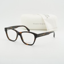 Alexander McQueen AM0306O 002 Havana 52mm Eyeglasses New Authentic