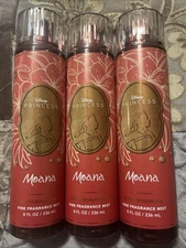 3 Bath & Body Works DISNEY PRINCESS MOANA  Fine Fragrance Mist 8 fl oz  NEW!