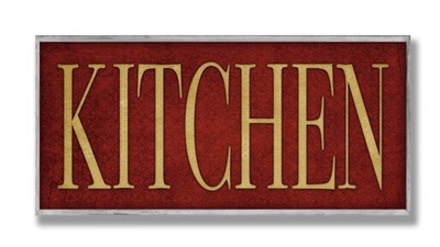 Stupell Home Décor Red Kitchen Wall Plaque, 7 x 0.5 x 17, Proudly Made in U