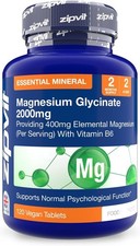 Zipvit Magnesium Glycinate 2000Mg with 400Mg Elemental, plus Vitamin B6, 120 Veg 0.27 per thousand milligrams