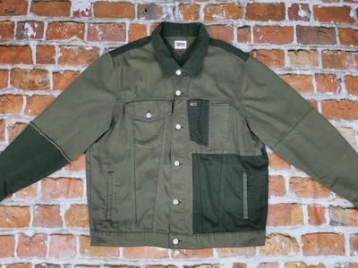 Tommy Hilfiger Tommy Jeans Veste Bomber Denim Vert Kaki Très Grand XXL 2XL - Photo 1/4