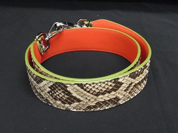 FENDI Python Strap Bag Brown Leather Used Excelle… - image 2