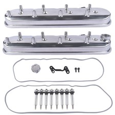 For Polished Cast Aluminum Tall Valve Covers with Coil Mounts for GM LS LS1 LS