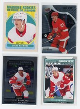 Lucas Raymond Rookie Lot (4) OPC Retro, Platinum, Allure, UD Red Wings RCs