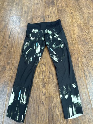 Under Armour Heatgear Womens Gray Alpha Print Compression Capri Leggings Size Sm