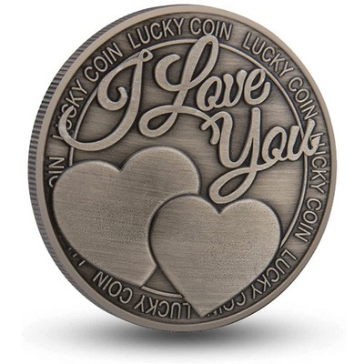 I Love You Four-Leaf-Clover Lucky Coin Pocket Hug Token Lottery Ticket Scratcher