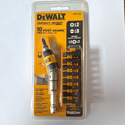 DEWALT Impact Ready Pivot Holder 10-Piece Bit Set ToughCase DWPVTSET