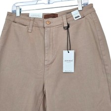 Judy Blue NEW Women Khaki High Waist Wide Leg Raw Hem Jeans Garment Dyed