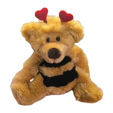 Russ NWT Breezy Honey Bee Bear Plush Stuffed Animal Valentine Hearts