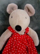 Moulin Roty Little Mouse Grande Famille Nini Plush Original Red Polka Dot Dress