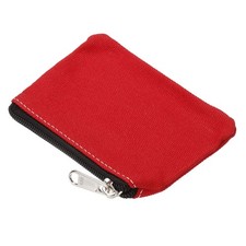 Zipper Coin Purse Pouch, Canvas Mini Wallet with Zipper Red, 3 x 5