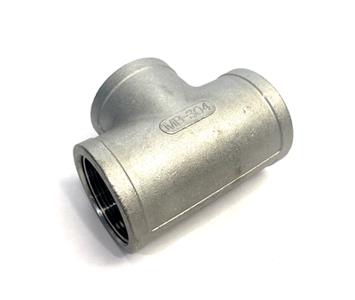 #ad 4464K55 304 SS Threaded Pipe Fitting Low Pressure Tee Connector 1 1 2quot; NPT $20.99