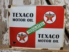 VINTAGE TEXACO PORCELAIN SIGN OLD MOTOR OIL GAS PUMP PLATE SERVICE ADVERTISING