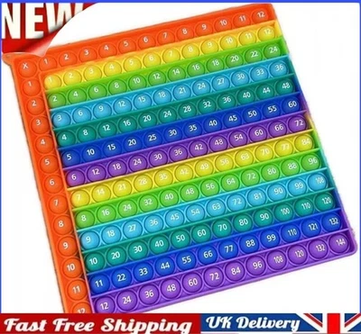 Multiplication Times Table Maths Popit (Pop It) For Childen Learning Aid Rainbow