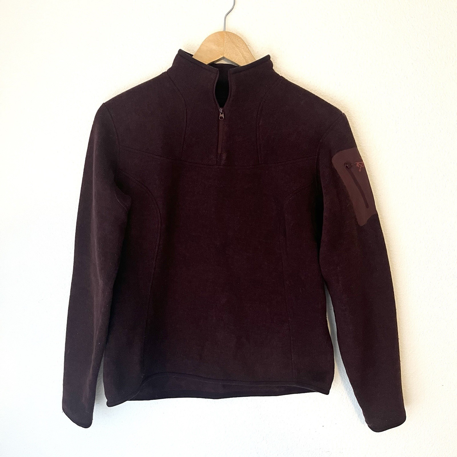 Arc'teryx Women's Polartec Fleece Medium Jacket 1/4 Zip Pullover Burgundy Maroon