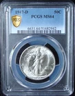 1947-D Walking Liberty Silver Half Dollar - PCGS MS 64 - Gold Shield