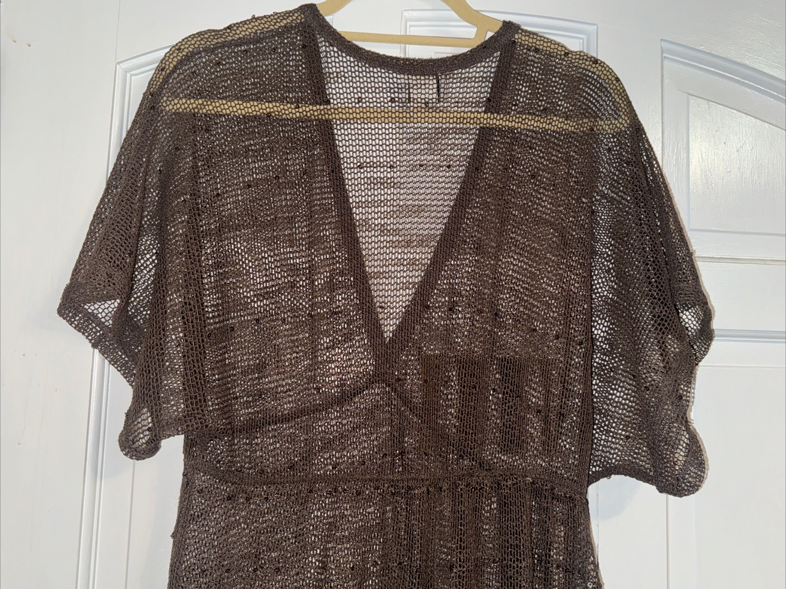 ELIF for JORDAN TAYLOR Long  Brown Dress Beach Cruise COVER UP XL thumbnail 3