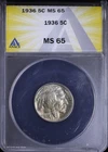 1936 5C Buffalo Nickel ANACS MS 65 | Uncirculated UNC BU