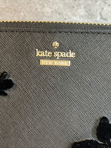 Kate Spade 25th Anniversary Black Saffiano Rose Long Wallet Japan Rare New - Picture 4 of 19