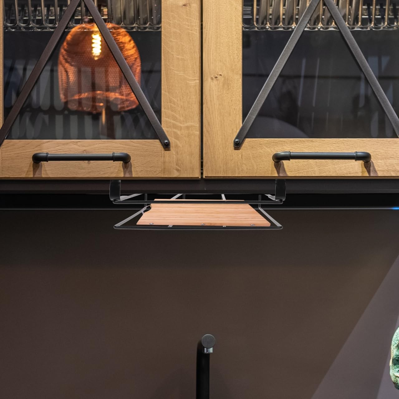 Stainless Steel Under Cabinet Cutting Board Holder, One-Layer Chopping Board ...