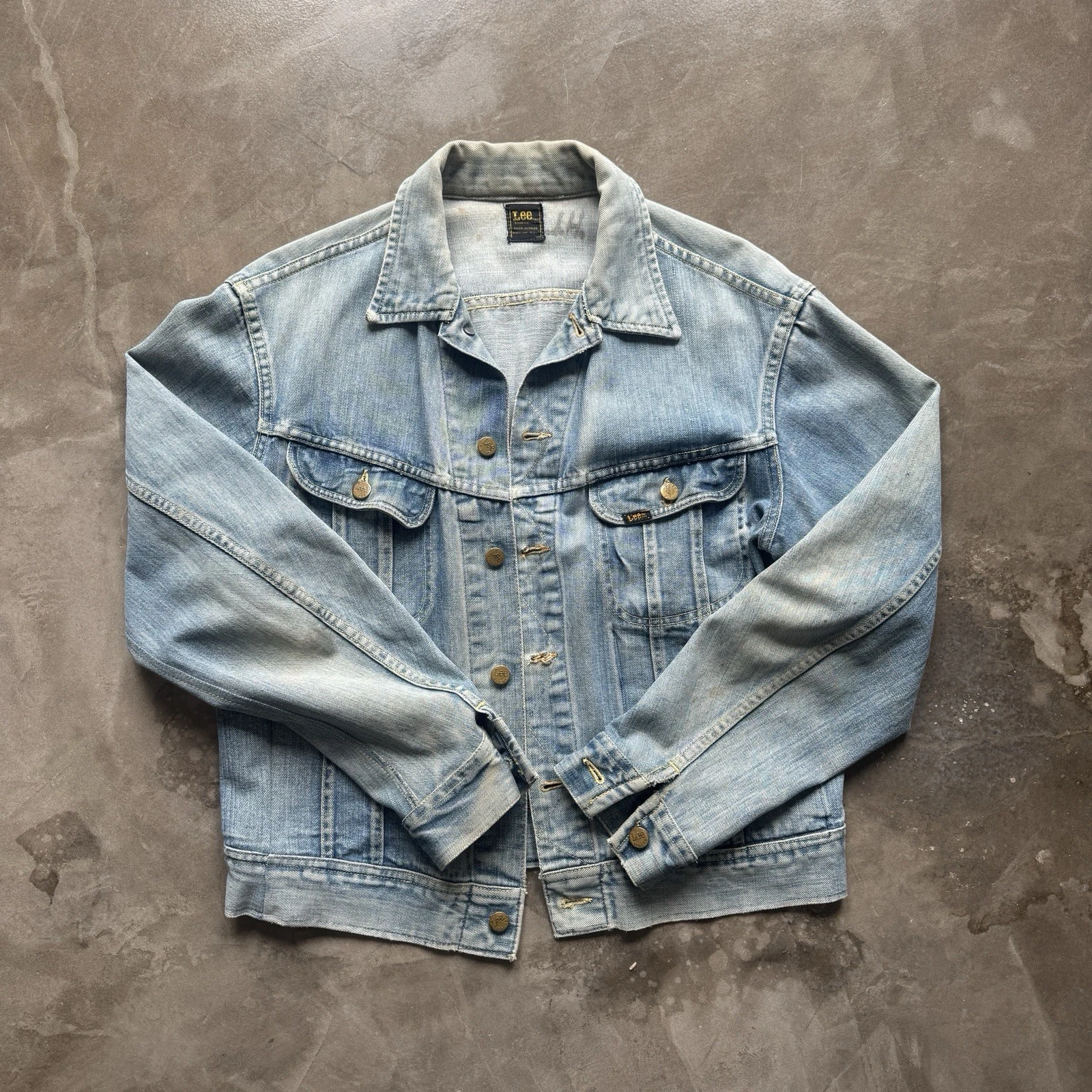 Vintage 70s Lee Storm Riders Denim Jacket Sanfor Set M/l USA Light Wash