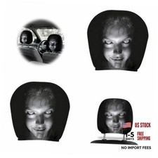 Ghost Face Headrest Covers for Cars, 2 Pack Scary Halloween Headrest Covers