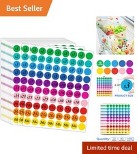 Vibrant 1600 PCS Round Pricing Labels - Perfect for Flea Markets  Yard Sales