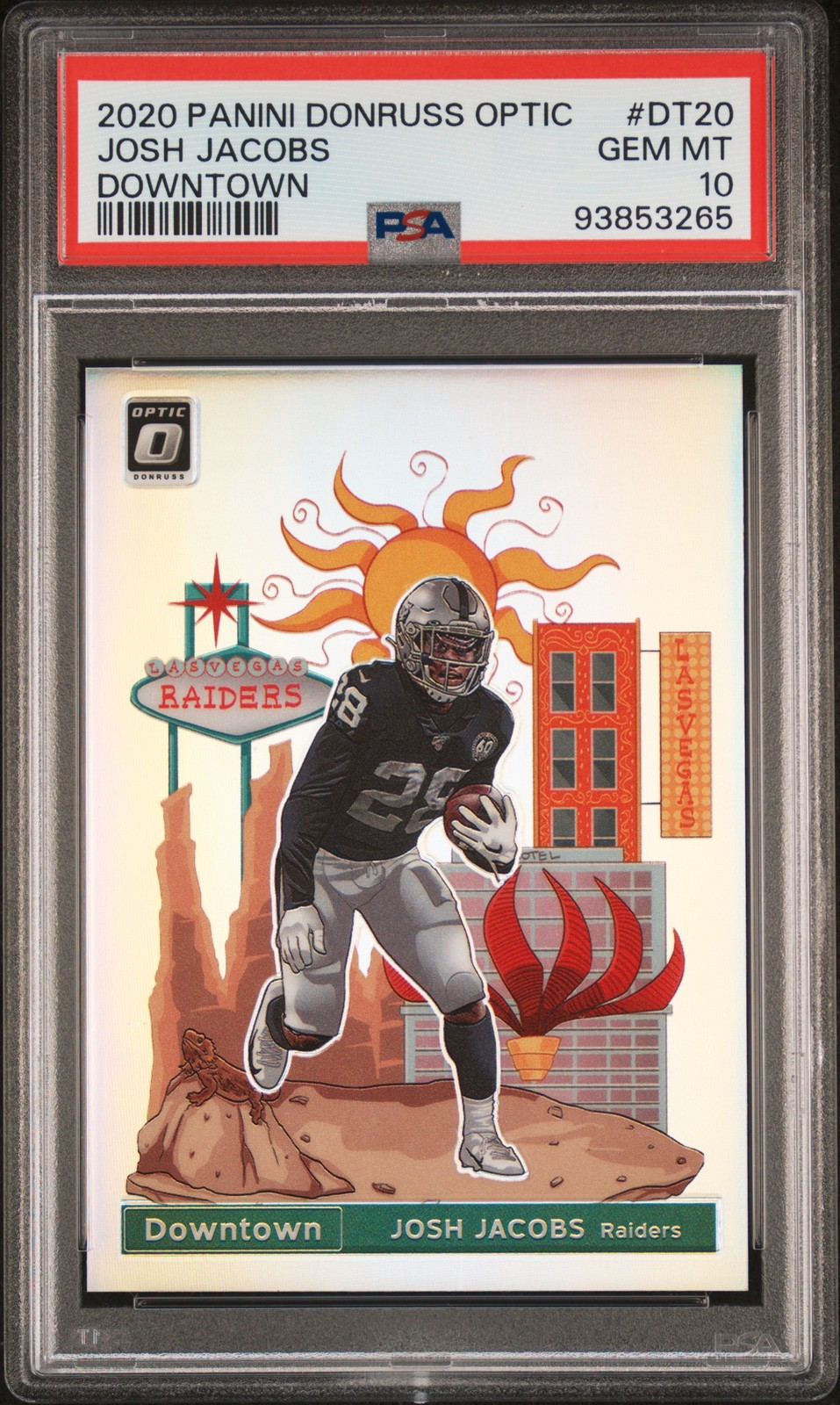 2020 Panini Donruss Optic Downtown #DT20 Josh Jacobs Downtown PSA 10