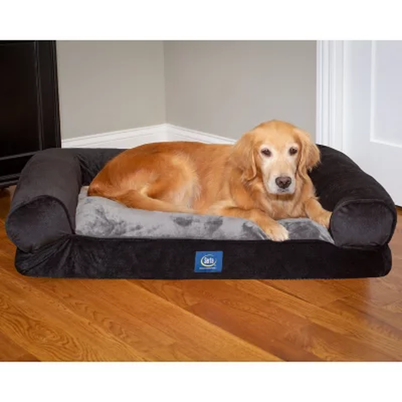 Serta XL round Bolster Couch Dog Cat Pet Bed, 40" X 30" (Choose Color
