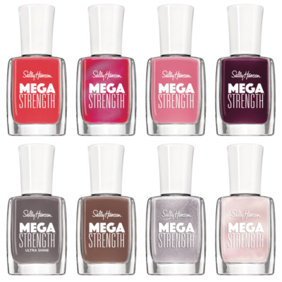 Sally Hansen Mega Strength Nail Polish Choose From 8 Shades Pink Red Purple