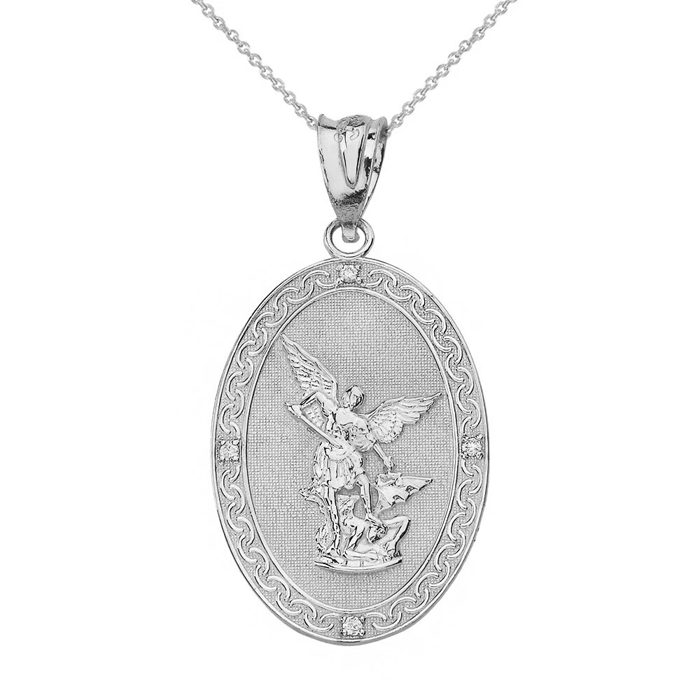 Collar Mujer Collar De Plata De Ley 925 Con Colgante San Miguel Arc Ngel P 941781