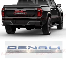1PC Chrome Rear Tailgate DENALI Letter Emblem Fit 2023-2025 Canyon DENALI